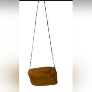 Forever 21 Mustard Yellow Faux Fur Crossbody Bag